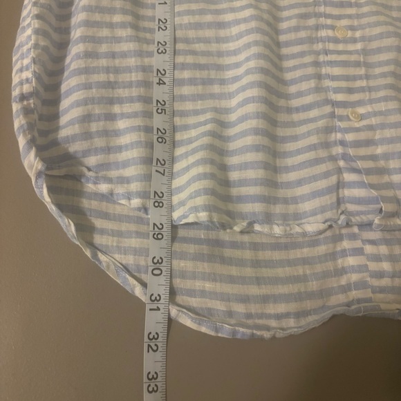 CP Shades striped 100% Linen coastal boyfriend button tunic shirt Medium coastal - Picture 9 of 9